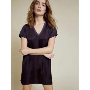 NATION LTD V-Neck Mini Dress In Shadow Size Small Purple Sheath